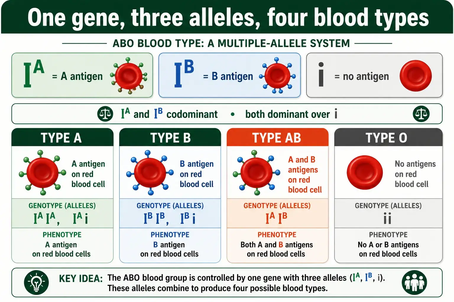 ABO multiple alleles genotypes and types