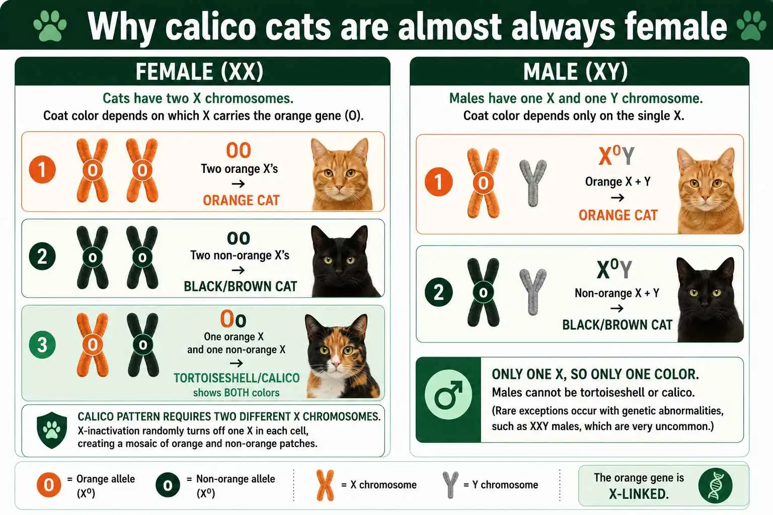 Why calico cats are female chart