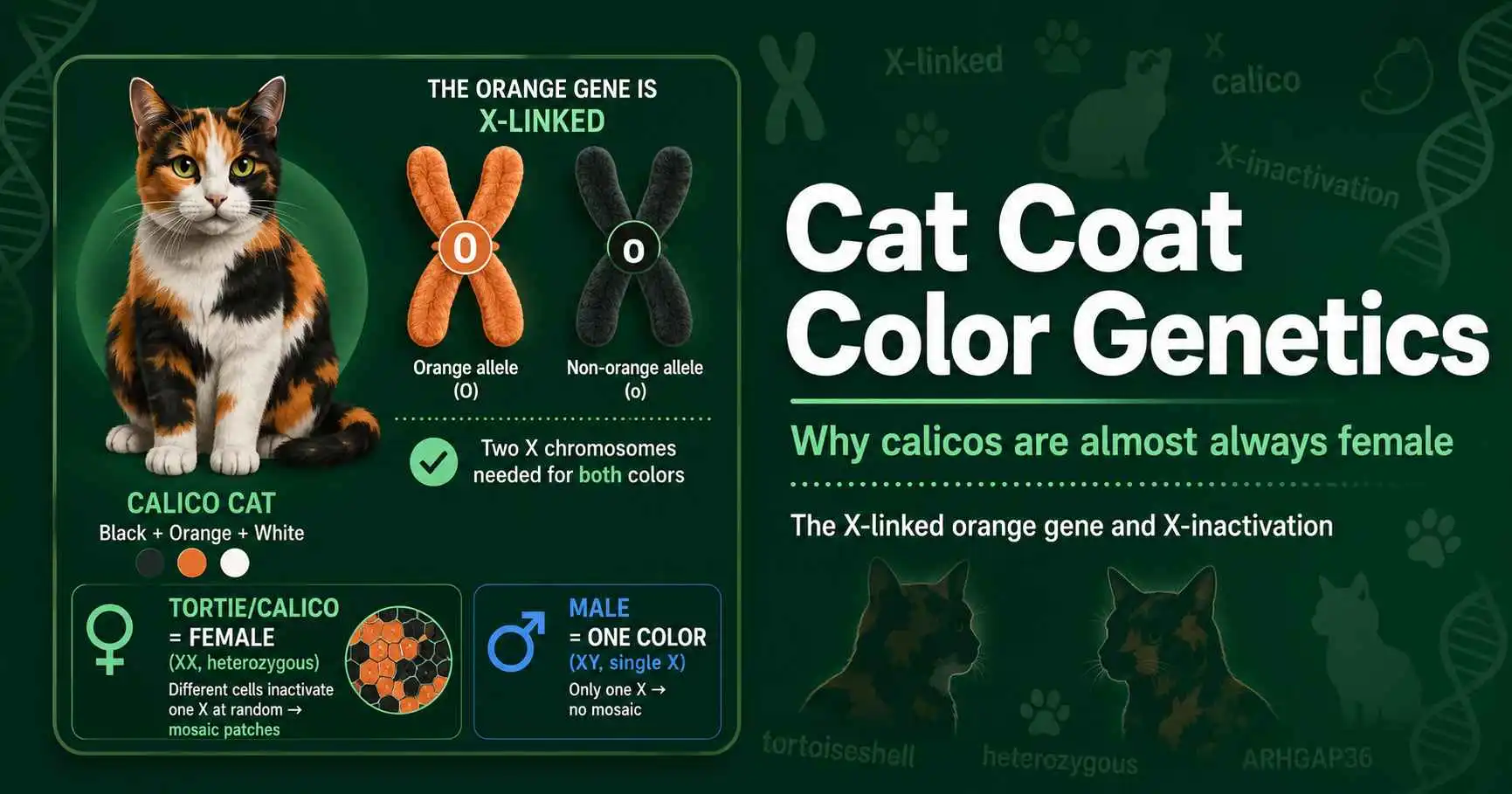 Cat Coat Genetics: Predicting Calico & Tortie Colors featured image