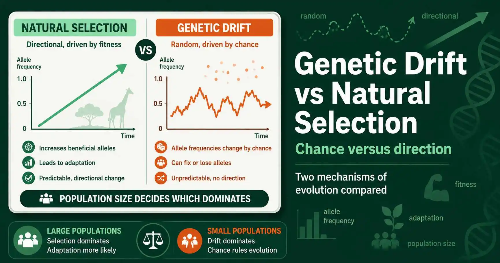 Genetic Drift vs Natural Selection: Differences featured image
