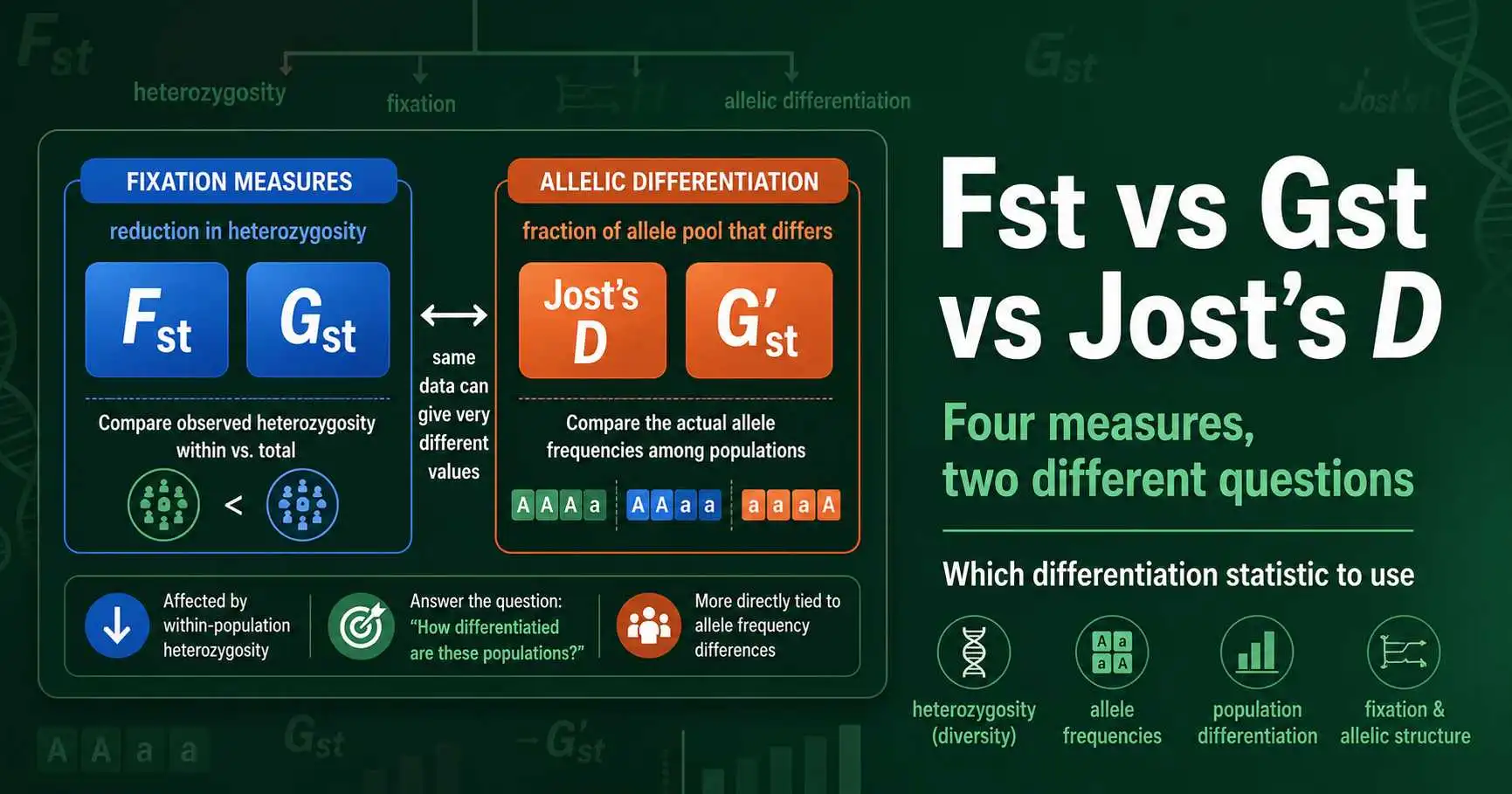 Fst vs Gst vs Jost's D: Differentiation Measures featured image