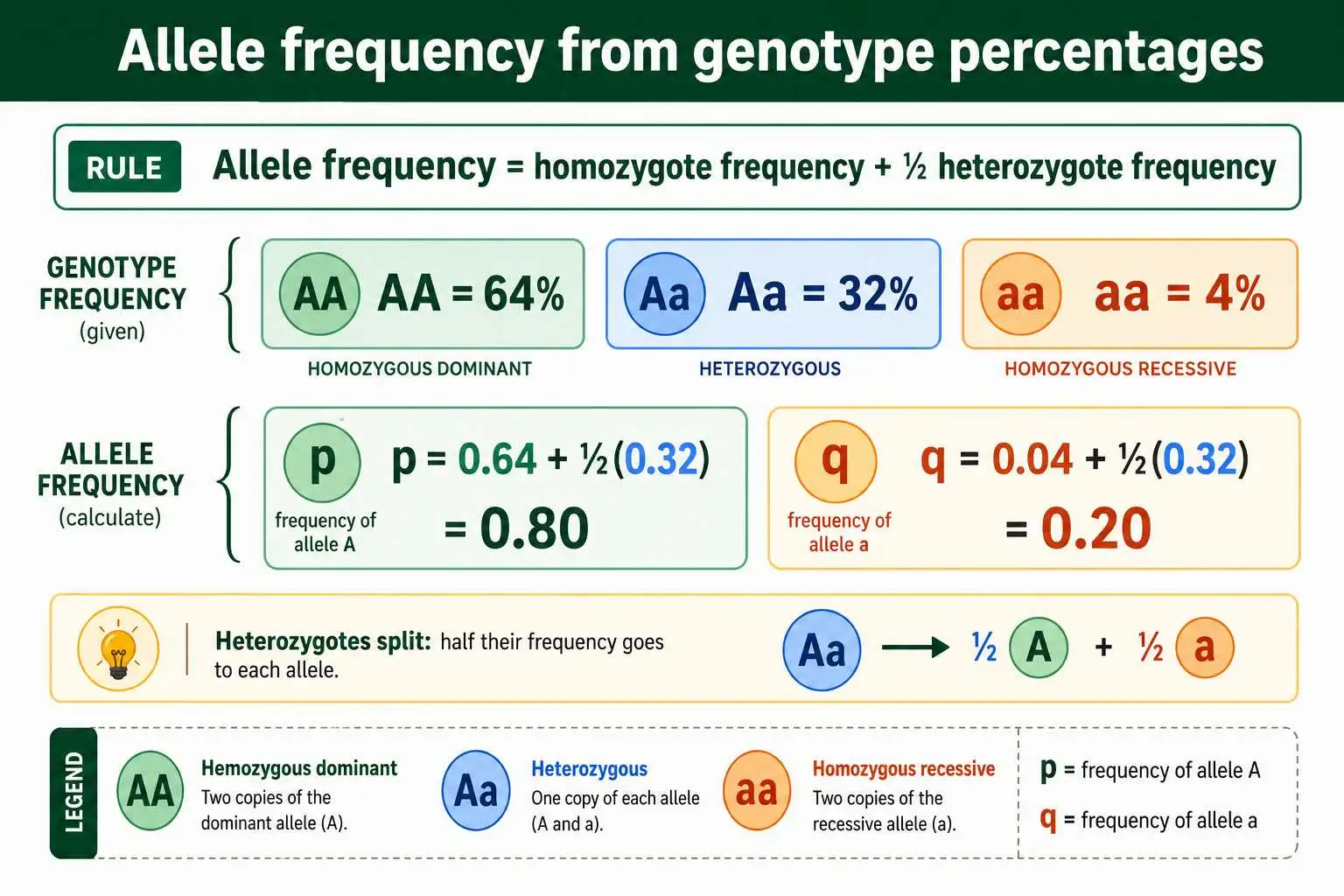 Genotype frequency method for allele frequency