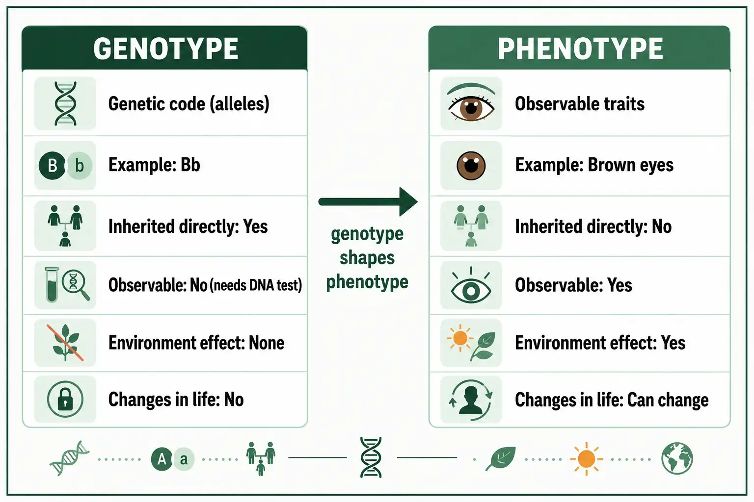 Genotype vs phenotype comparison