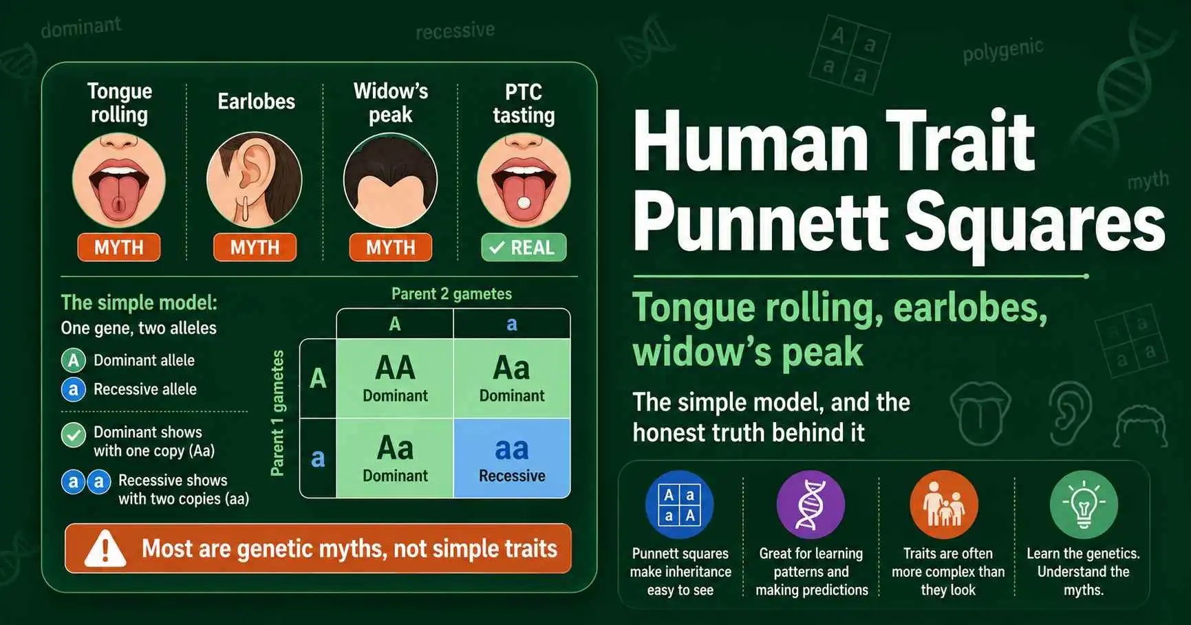 Human Trait Punnett Squares: Tongue Rolling & More featured image