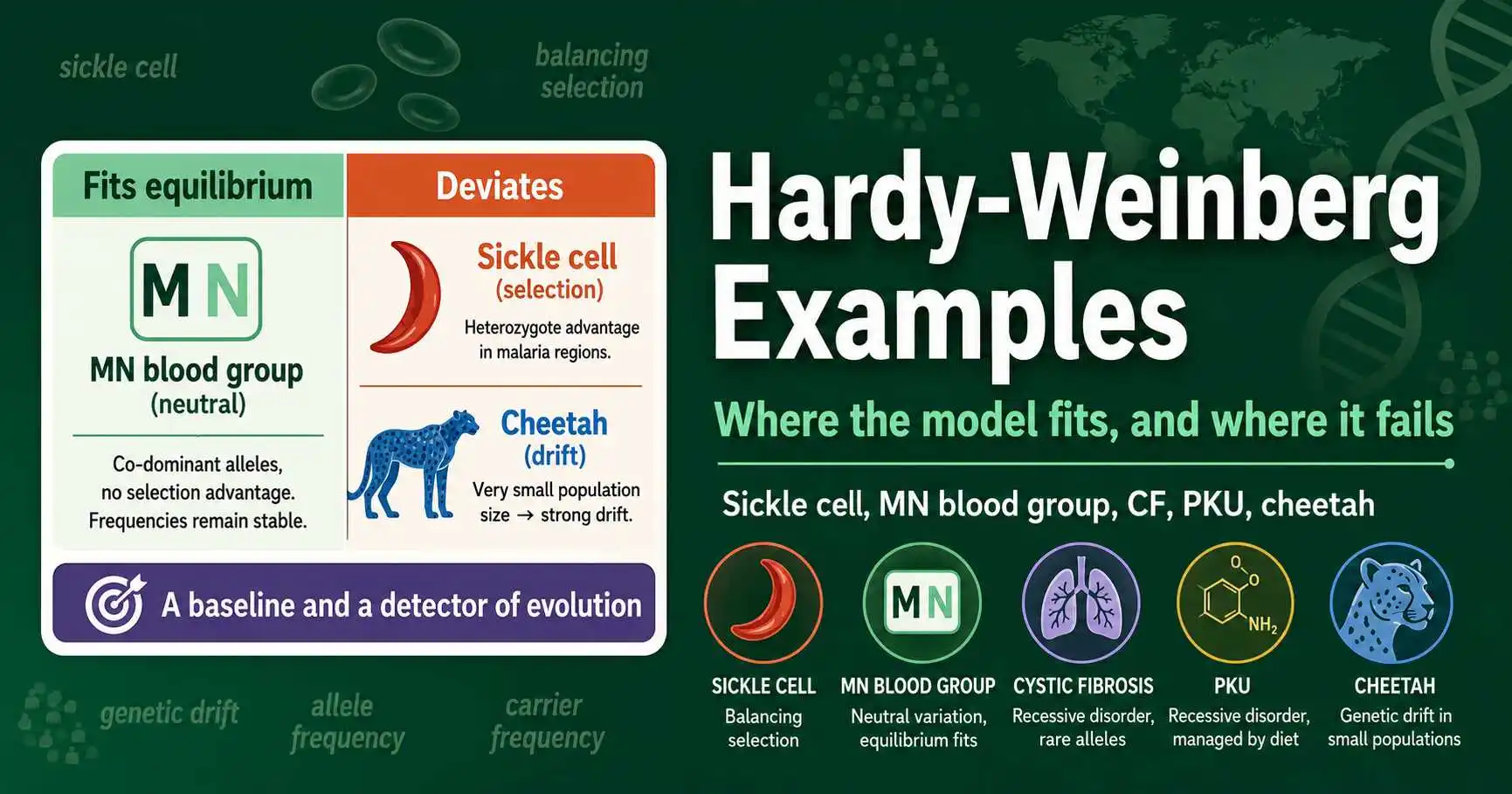 Hardy-Weinberg Equilibrium Examples (Real Cases) featured image