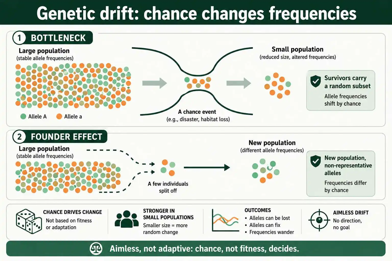 Genetic drift in small populations