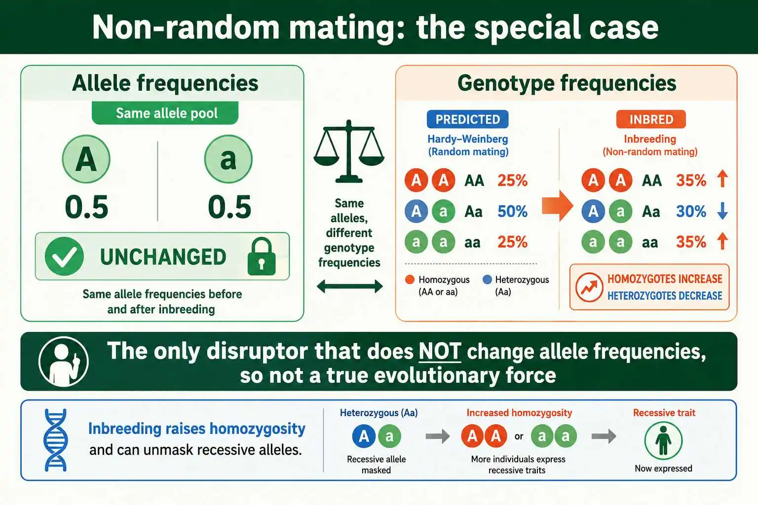 Non-random mating shifts genotypes only