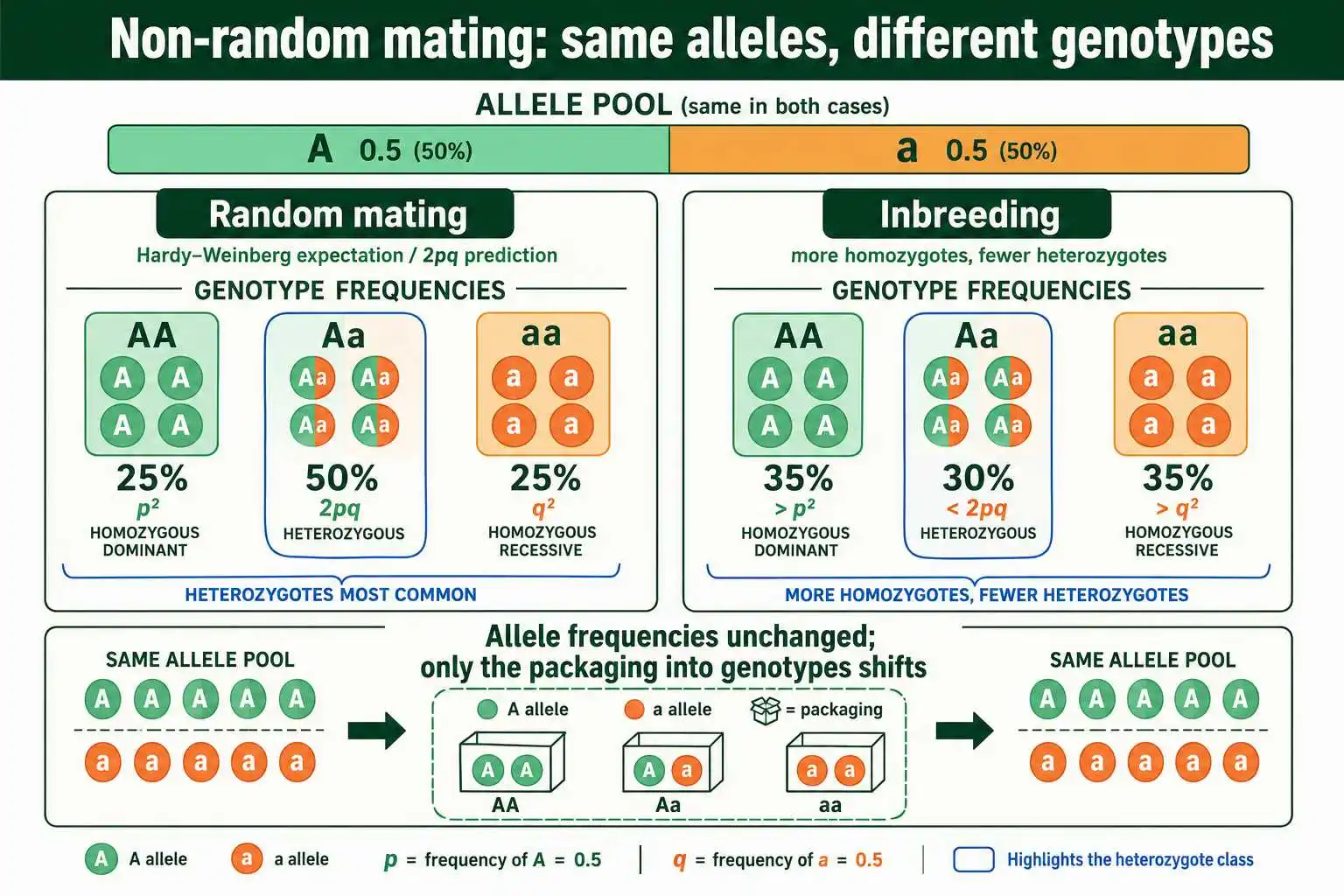 Random mating versus non-random mating