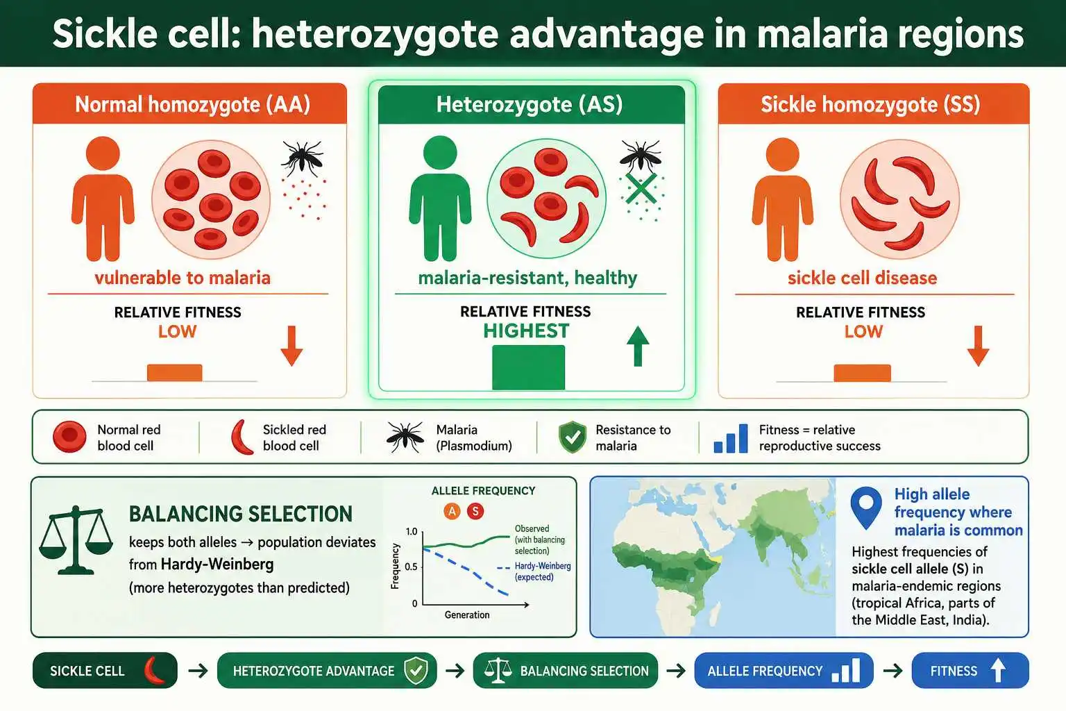 Sickle cell heterozygote advantage