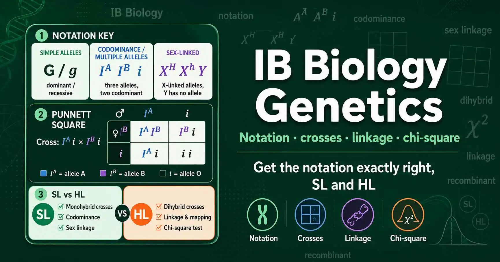 IB Biology Genetics: Punnett Squares & Crosses featured image