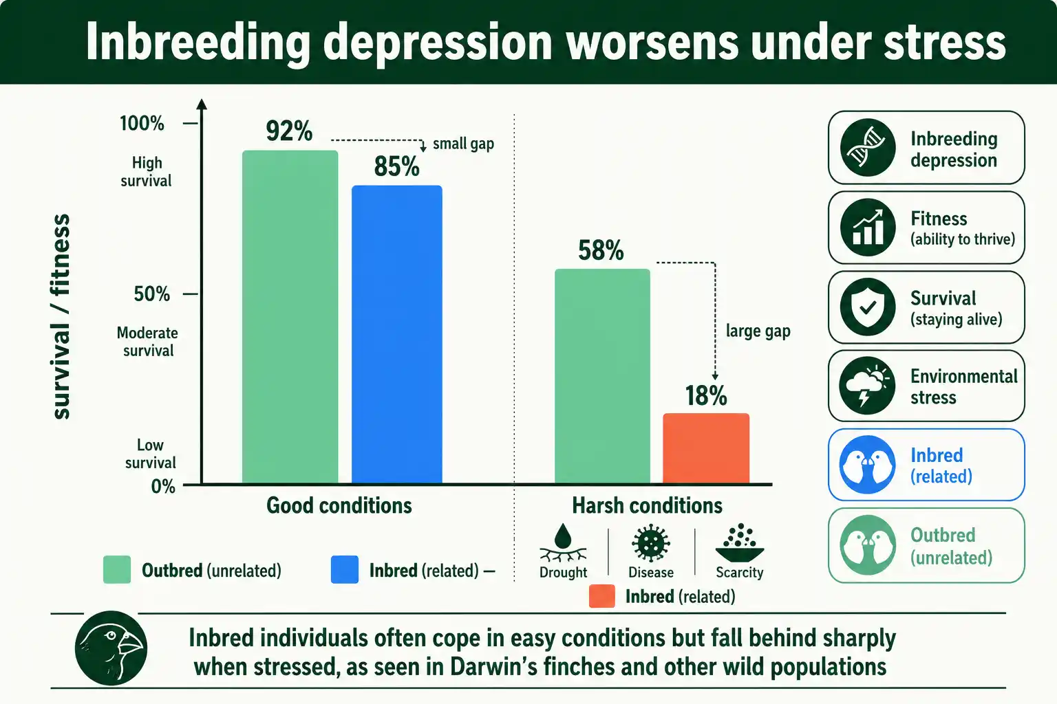 Inbreeding depression intensifies under environmental stress