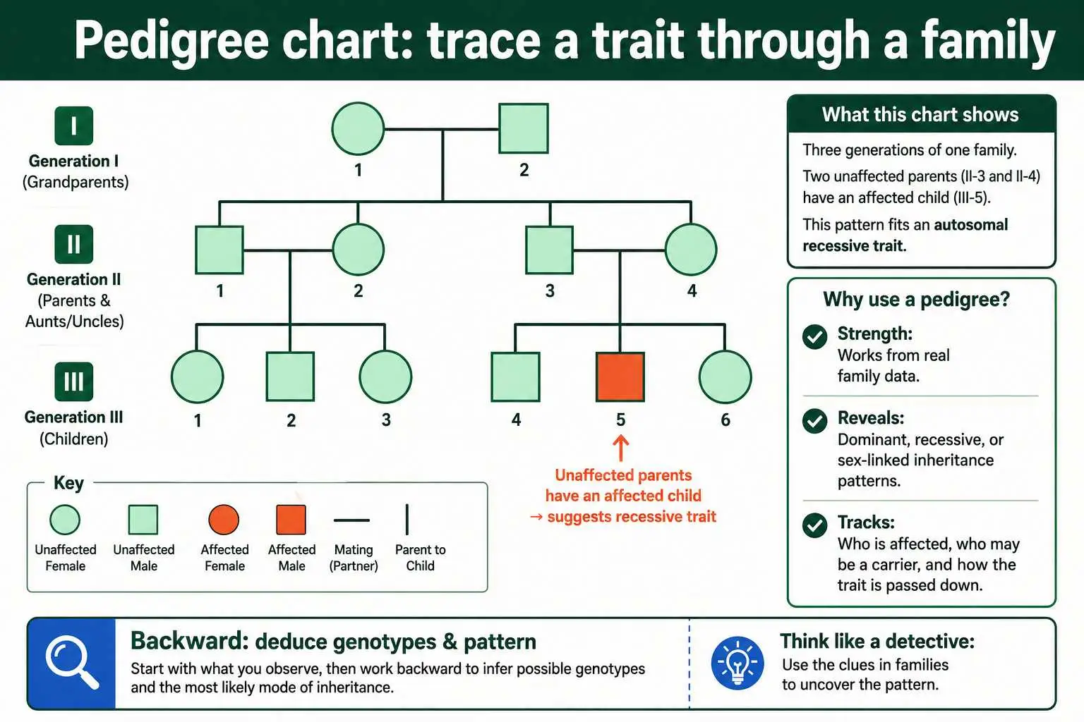 Pedigree chart tracing inheritance