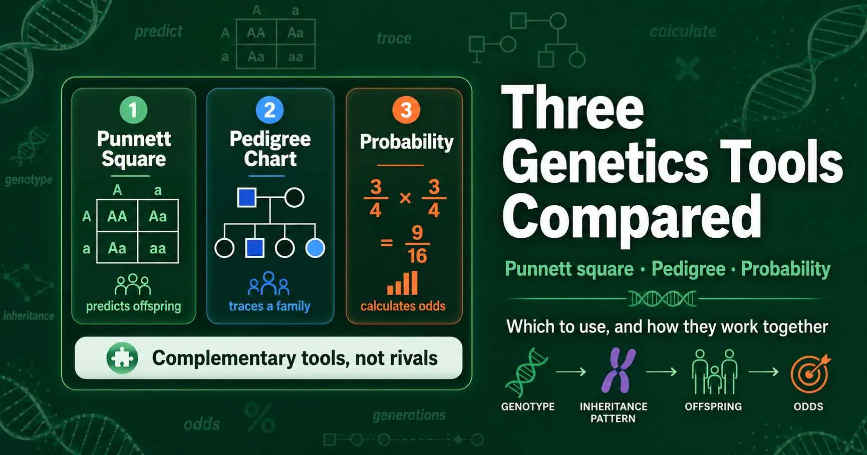 Punnett Square vs Pedigree Chart vs Probability featured image