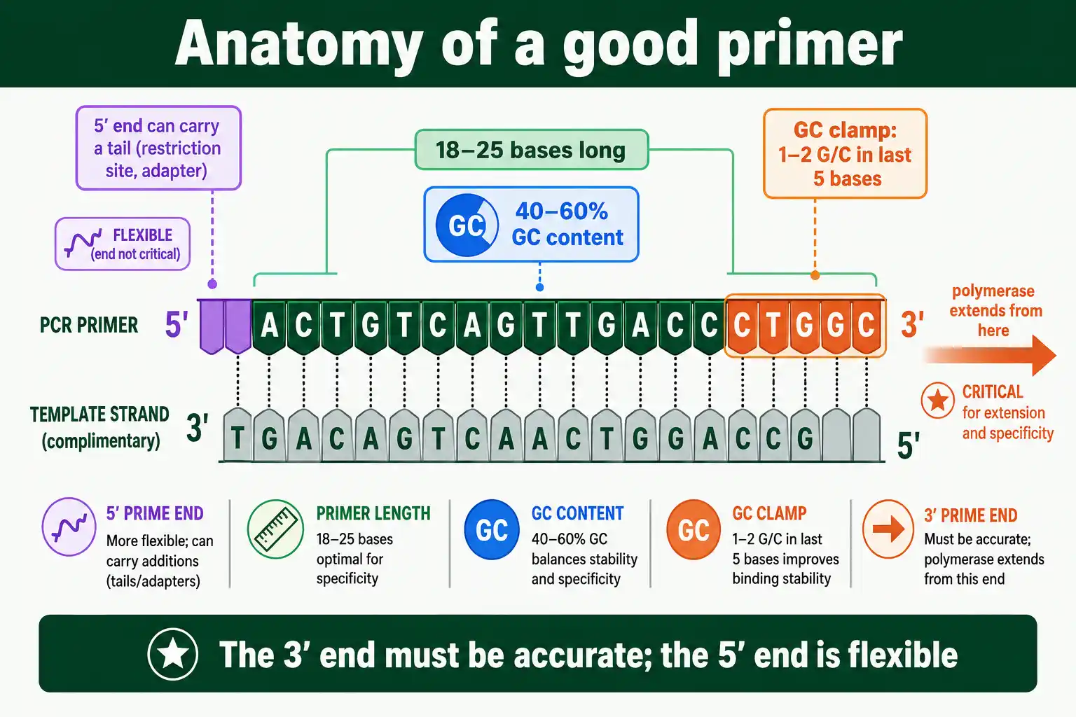 Anatomy of a well-designed primer: length, GC clamp, and matched Tm