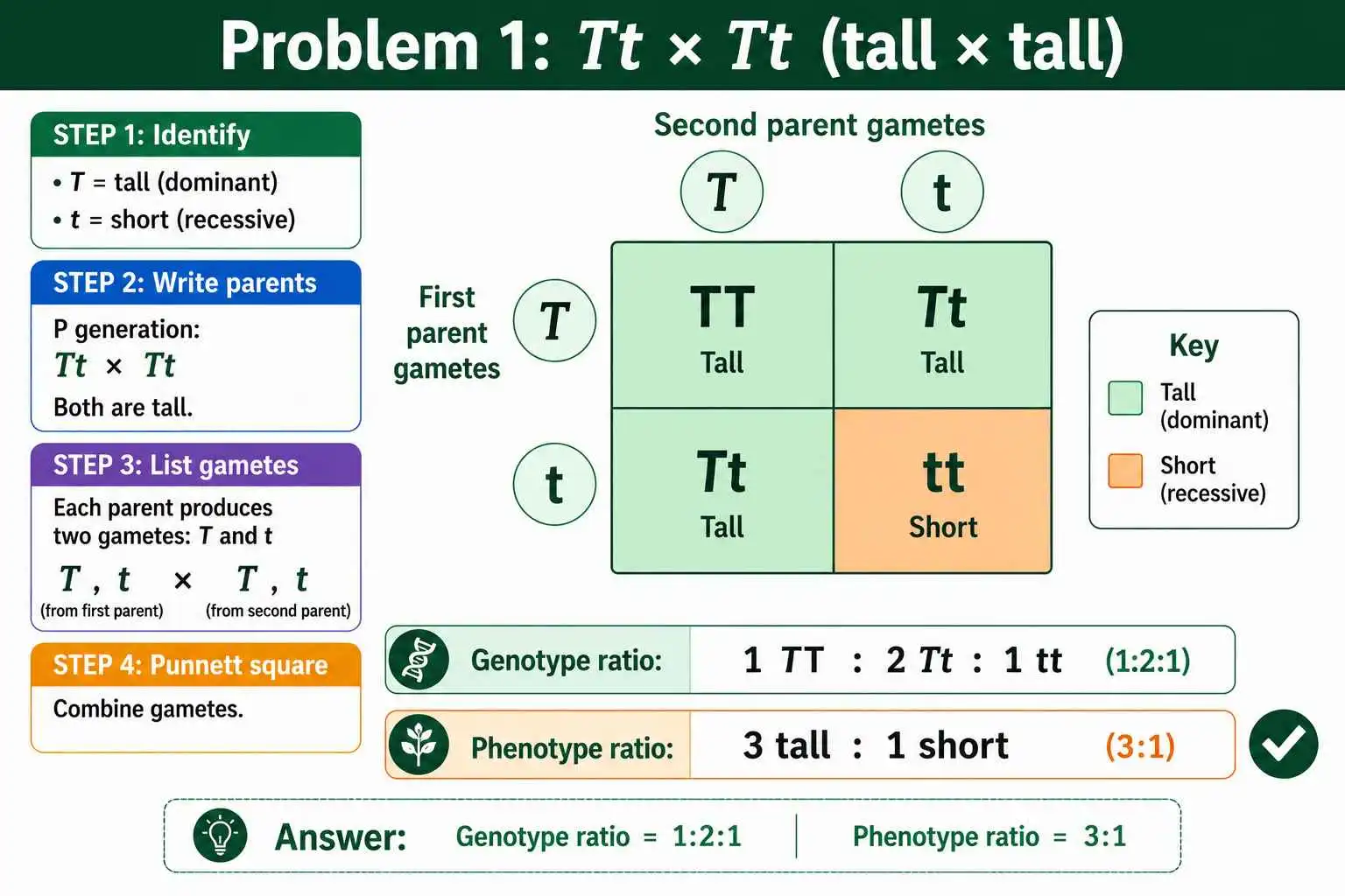 Monohybrid cross worked solution