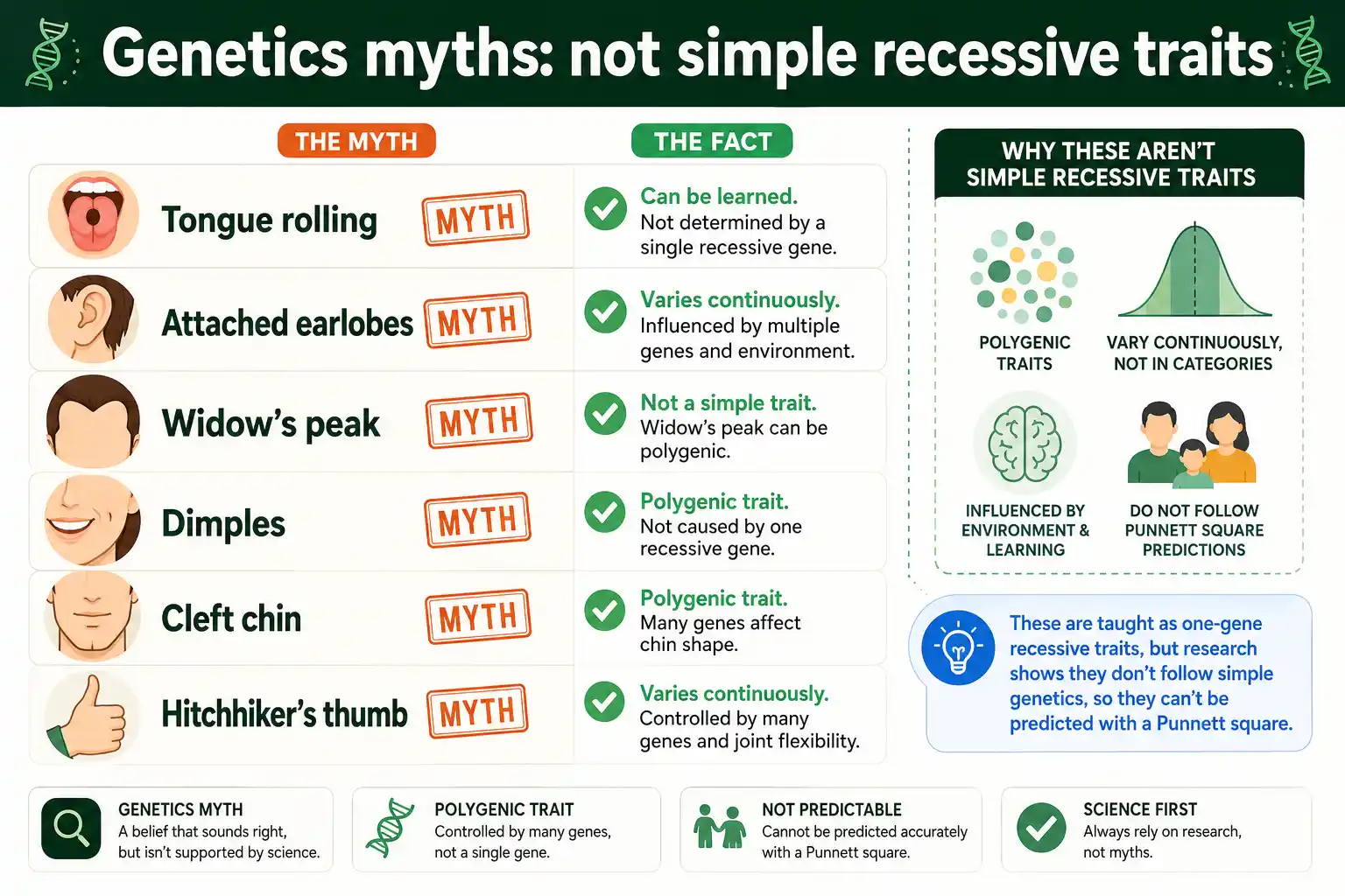 Popular 'recessive traits' that are actually genetics myths