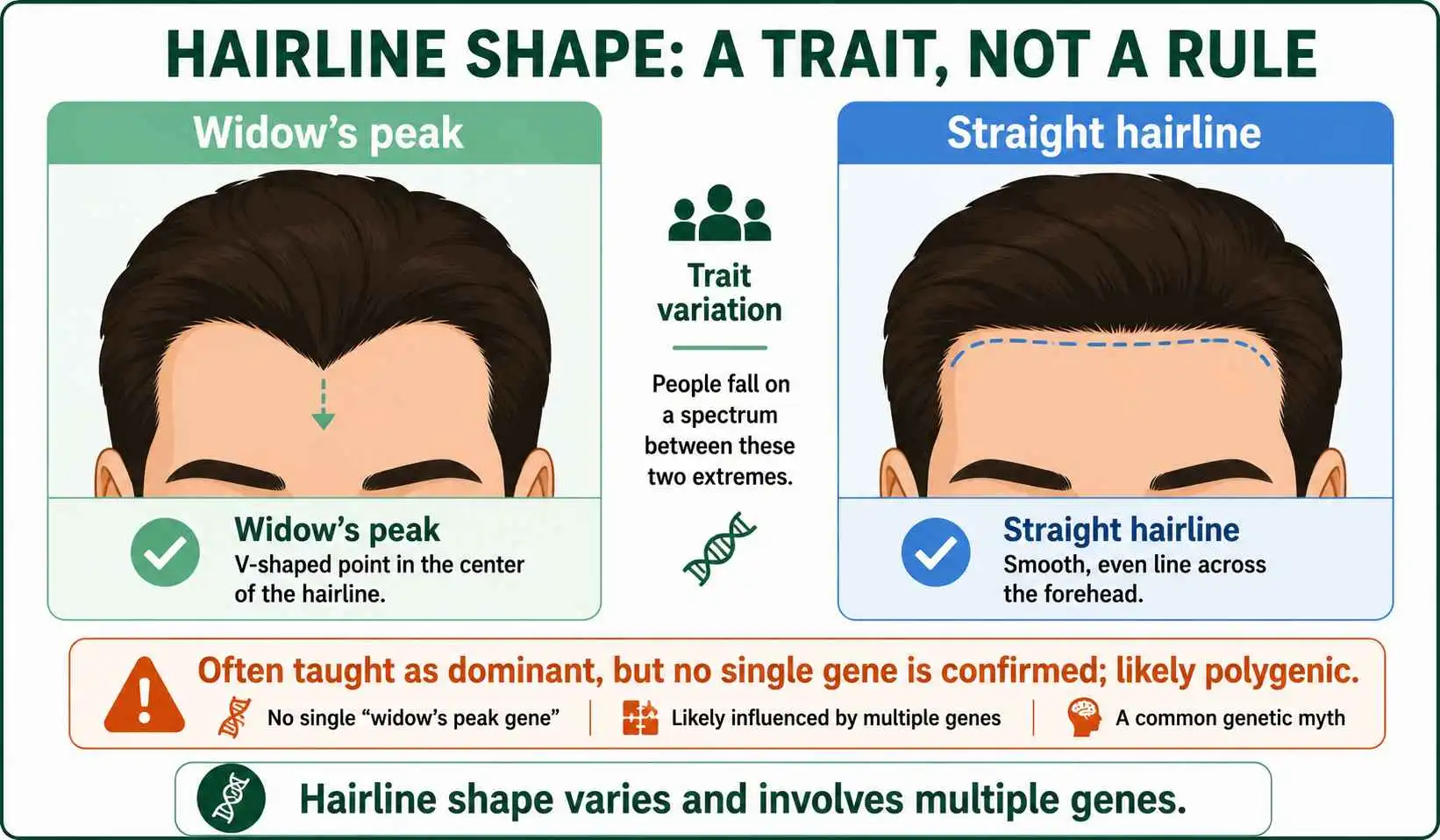 Widow's peak hairline trait
