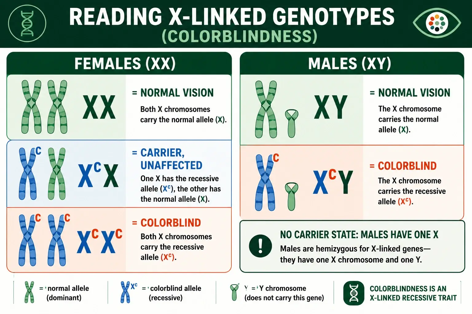 X-linked genotype notation chart